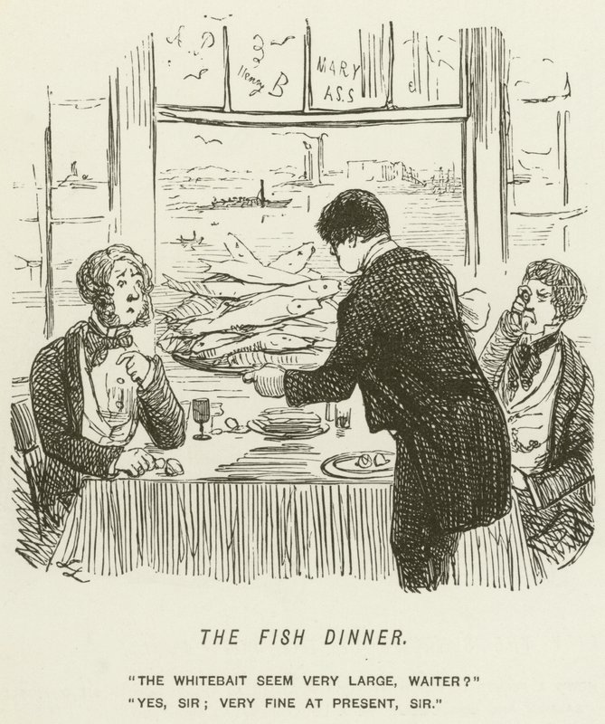 La cena de pescado de John Leech