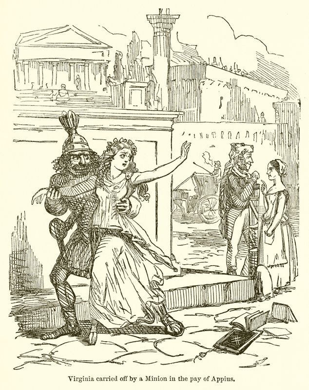 Virginia llevada por un secuaz a sueldo de Apio de John Leech