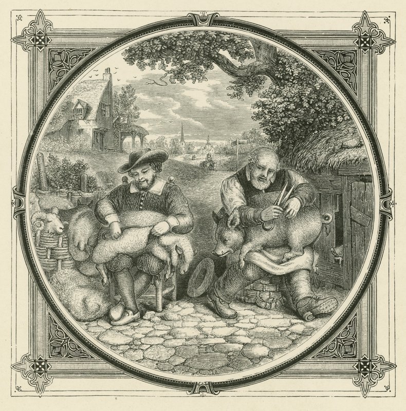Mucho ruido y pocas nueces (grabado) de John Leighton