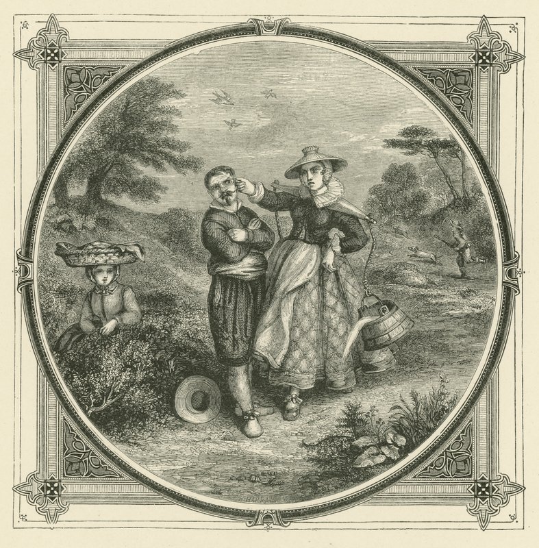 Nadie puede amar a Tetis y Galatea al mismo tiempo (grabado) de John Leighton