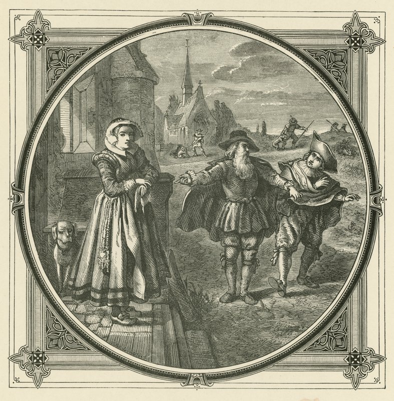 Con perros reacios es difícil cazar liebres (grabado) de John Leighton