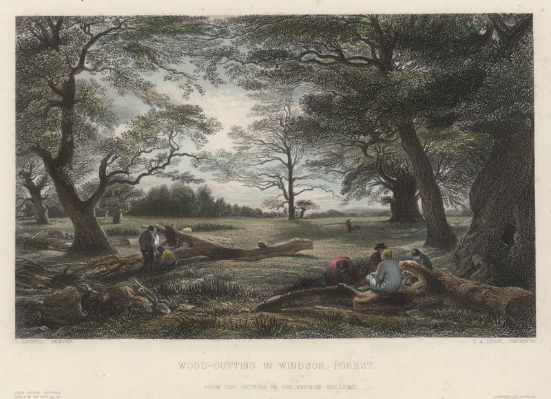 Corte de madera en el bosque de Windsor de John Linnell
