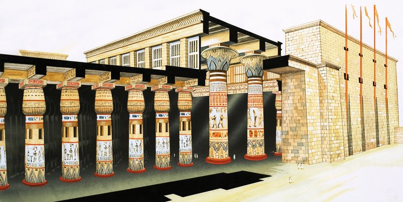 Reconstrucción de parte del Salón Hipóstilo de John Marshall