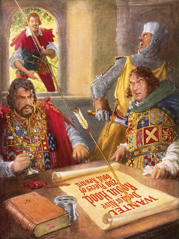 Robin Hood humilla al príncipe Juan de John Millar Watt