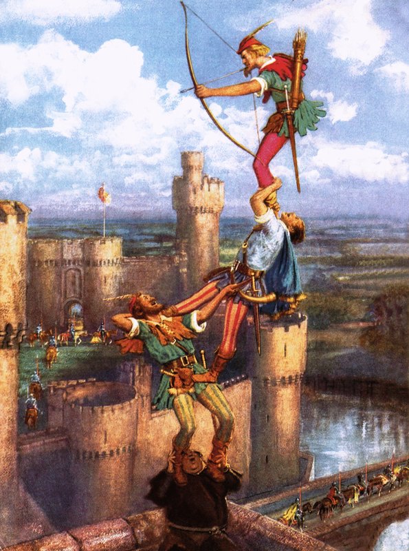 Robin Hood entra a tiros en el castillo de Nottingham de John Millar Watt