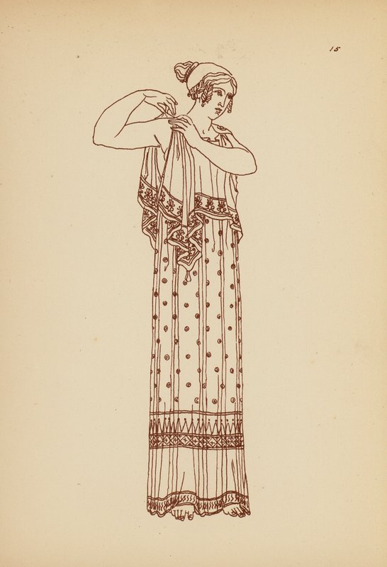 Traje femenino de la Antigua Grecia (litografía) de John Moyr Smith