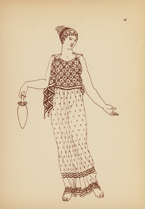 Traje femenino de la Antigua Grecia (litografía) de John Moyr Smith