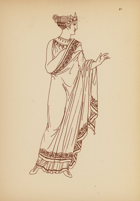 Traje femenino de la Antigua Grecia (litografía) de John Moyr Smith