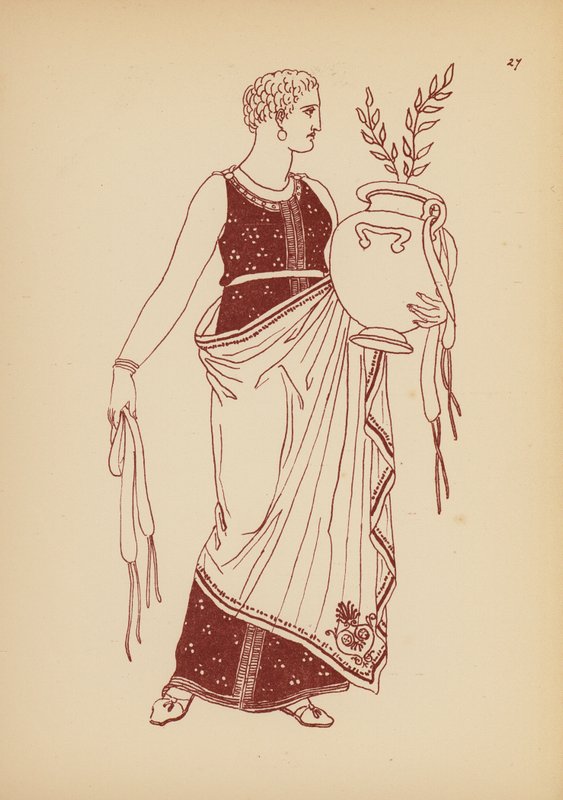 Traje femenino de la Antigua Grecia (litografía) de John Moyr Smith