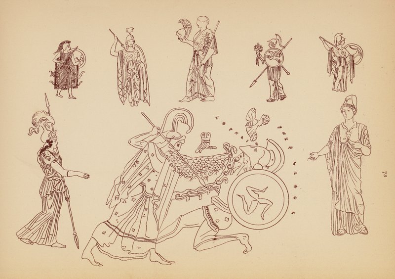 Traje femenino de la Antigua Grecia (litografía) de John Moyr Smith