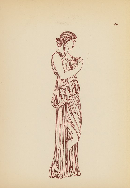 Traje femenino de la Antigua Grecia (litografía) de John Moyr Smith
