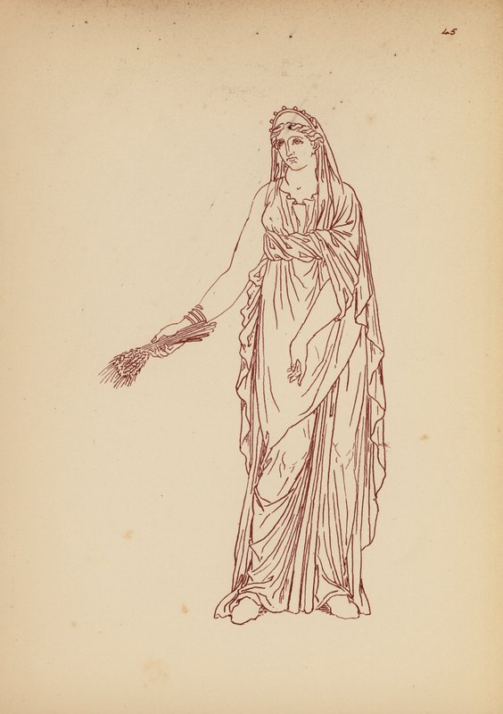 Traje femenino de la Antigua Grecia (litografía) de John Moyr Smith