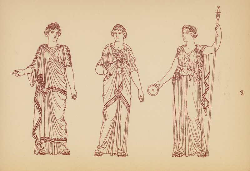 Traje femenino de la Antigua Grecia (litografía) de John Moyr Smith