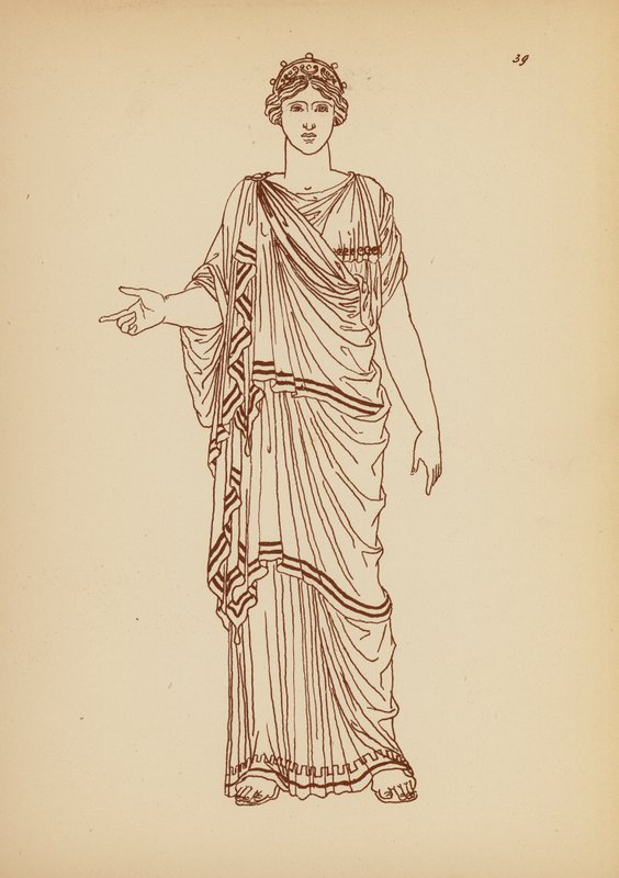 Traje femenino de la Antigua Grecia (litografía) de John Moyr Smith