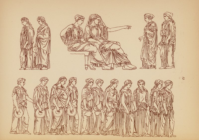 Traje femenino de la Antigua Grecia (litografía) de John Moyr Smith