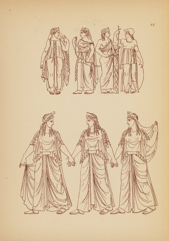 Traje femenino de la Antigua Grecia (litografía) de John Moyr Smith