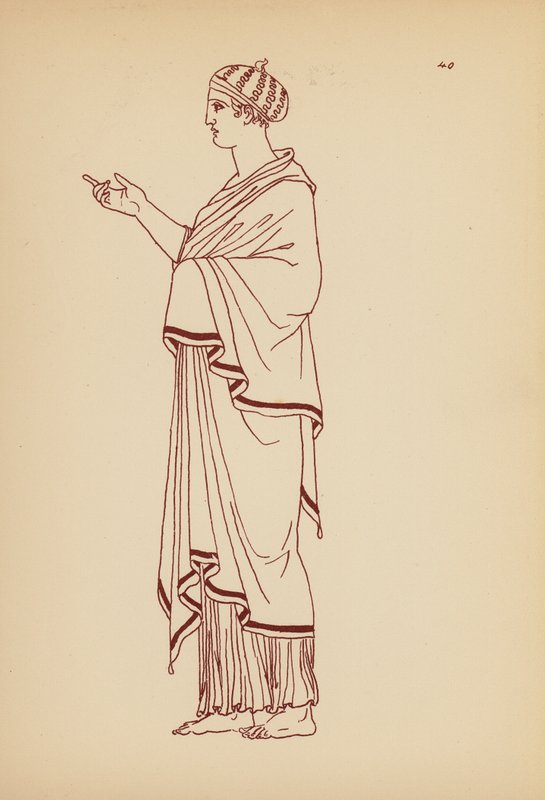 Traje femenino de la Antigua Grecia (litografía) de John Moyr Smith