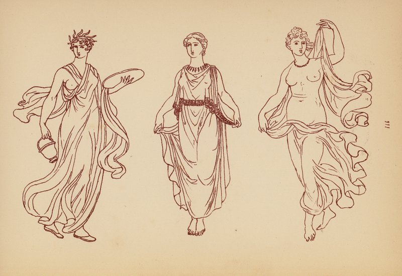 Traje femenino de la Antigua Grecia (litografía) de John Moyr Smith