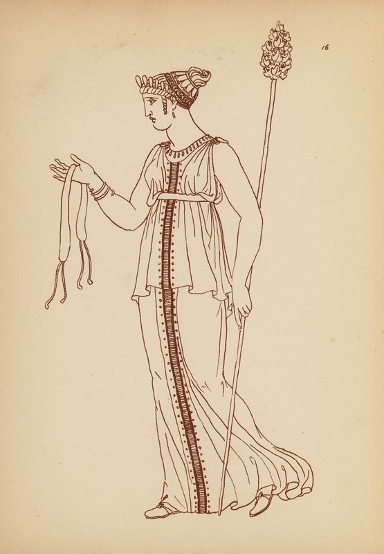 Traje femenino de la Antigua Grecia (litografía) de John Moyr Smith