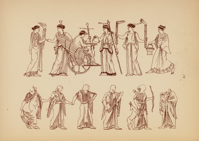 Traje femenino de la Antigua Grecia (litografía) de John Moyr Smith