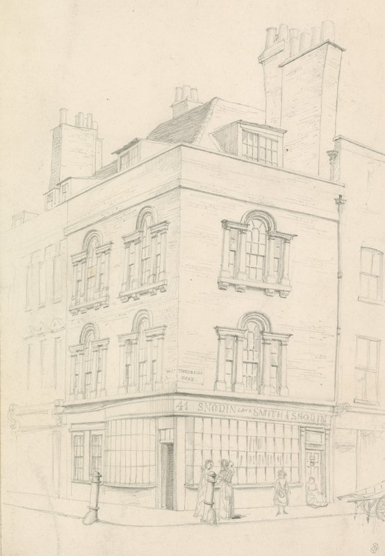 Casa en la esquina de Red Lion Street y Theobalds Road, frente a Lamb