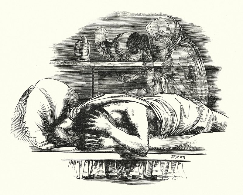 El fantasma de Lucrecia (grabado) de John Reinhard Weguelin