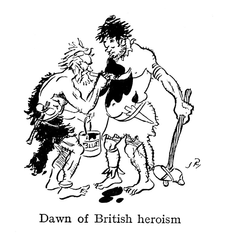Amanecer del heroísmo británico, antiguos britanos pintándose con woad de John Reynolds