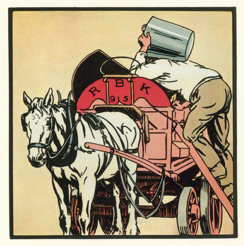 Rimas de Kensington: The Dustman (litografía en color) de John Robert (after) Monsell
