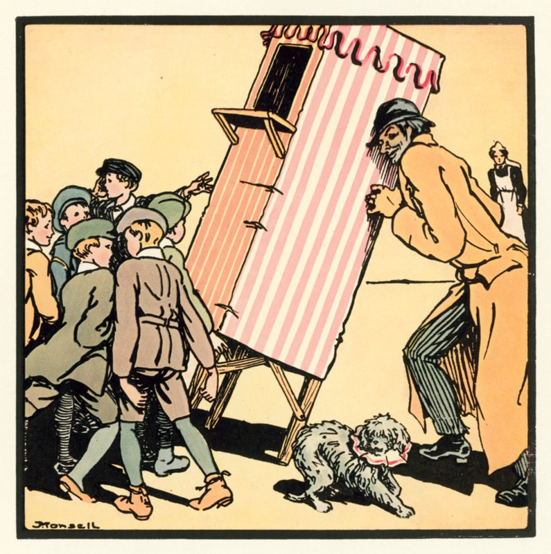 Kensington Rhymes: The Punch And Judy Show (litografía en color) de John Robert (after) Monsell