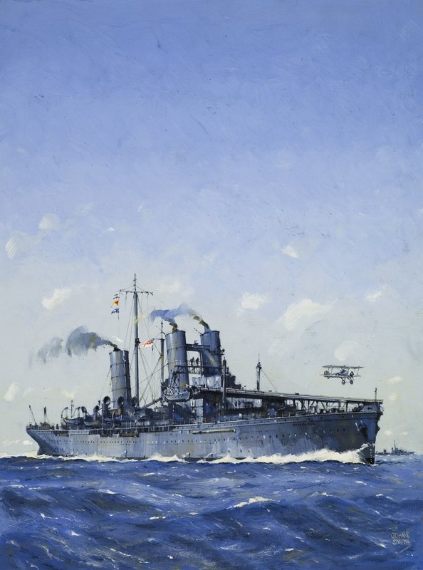 HMS Campania (gouache sobre papel) de John S. Smith