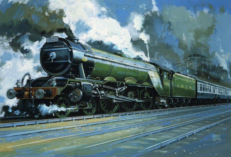 The Flying Scotsman (gouache sobre papel) de John S. Smith