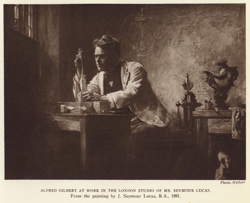 Alfred Gilbert, escultor inglés (fotograbado) de John Seymour (after) Lucas