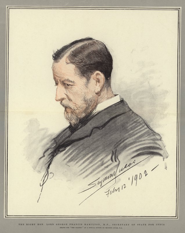 El Honorable Lord George Francis Hamilton, MP, Secretario de Estado para la India de John Seymour Lucas
