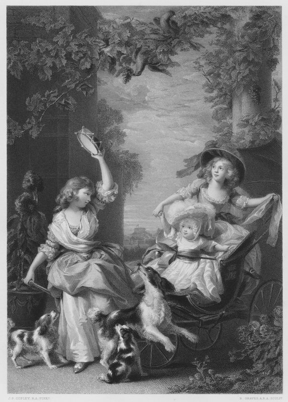 Las princesas reales, hijas de Jorge III, del cuadro en la Colección Real de John Singleton (after) Copley