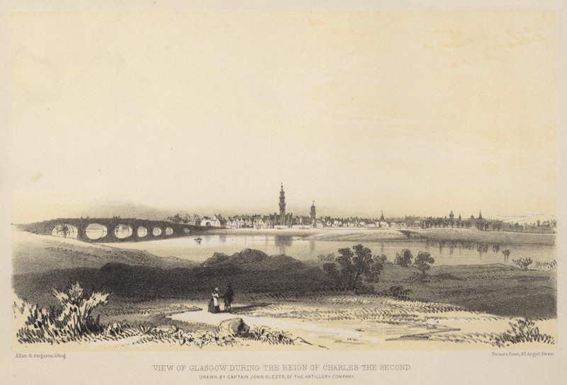 Vista de Glasgow durante el reinado de Carlos II de John Slezer