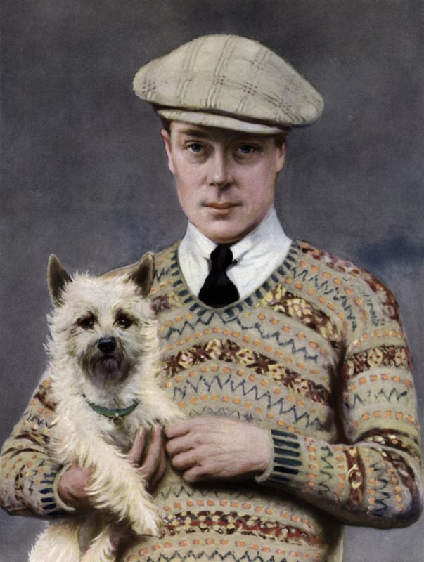 Retrato del Rey Eduardo VIII, con un perro favorito de John St. Helier (after) Lander