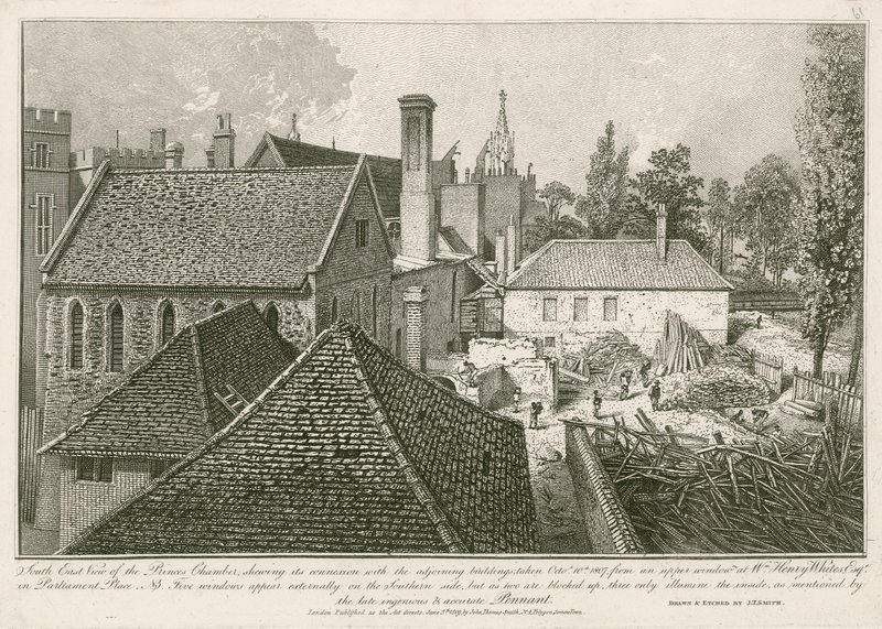 Vista sureste de la Cámara de los Príncipes de John Thomas Smith