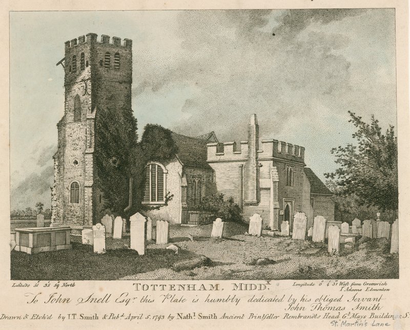 Iglesia de Tottenham, Londres de John Thomas Smith