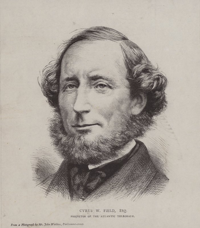 Cyrus West Field, financiero estadounidense involucrado en la colocación del primer cable telegráfico transatlántico en 1858 de John Watkins