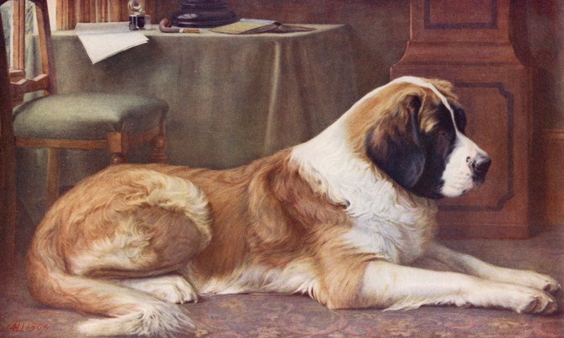 Esperando el desayuno (litografía en color) de John William Allison
