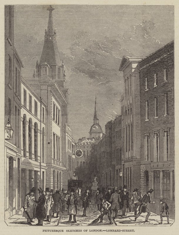 Bocetos pintorescos de Londres, Lombard-Street de John Wykeham Archer