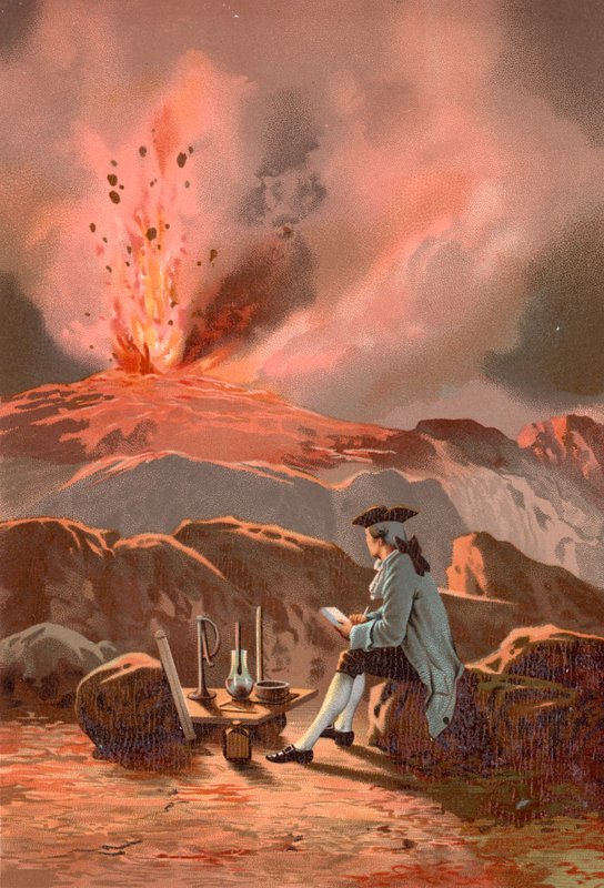 Lazzaro Spallanzani observando una erupción del Monte Etna de Jose Armet Portanell