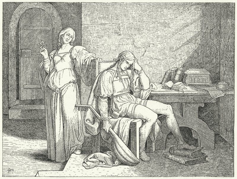 Enzio de Cerdeña, hijo ilegítimo del Emperador del Sacro Imperio Romano Federico II, en la cautividad de los lombardos güelfos de Josef Mathias (after) Trenkwald