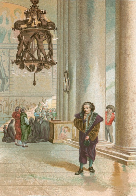Galileo en la catedral de Pisa de Josep or Jose Planella Coromina