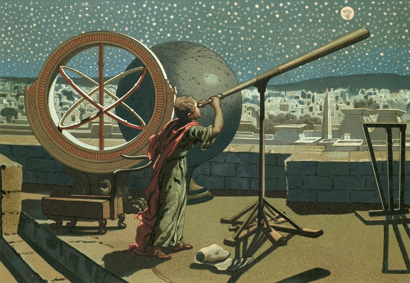 Hiparco en el observatorio de Alejandría de Josep or Jose Planella Coromina