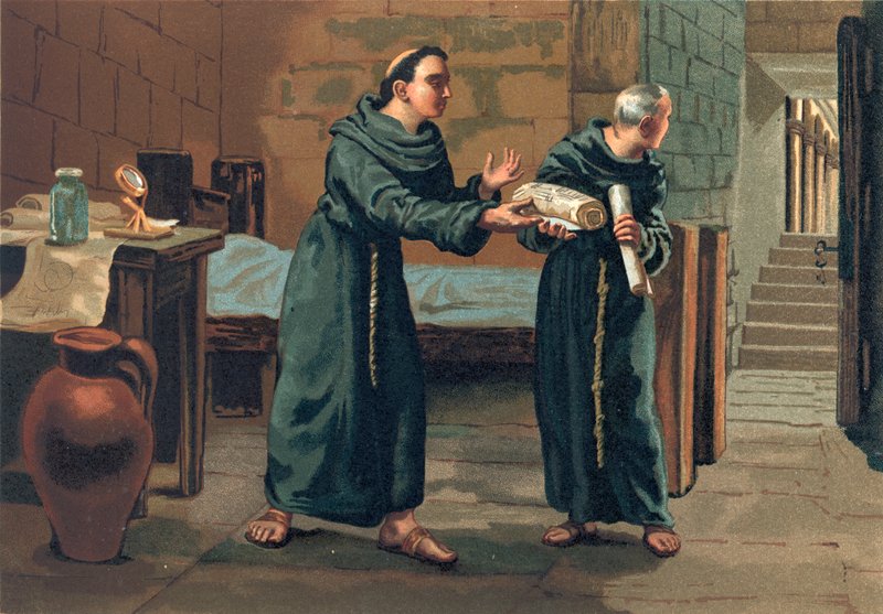 Roger Bacon enviando su Magnum Opus al Papa de Josep or Jose Planella Coromina