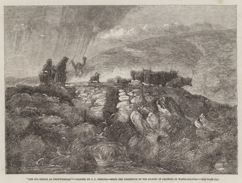El viejo puente en Dolwyddelan, de la Exposición de la Sociedad de Pintores en Acuarela de Joseph John Jenkins