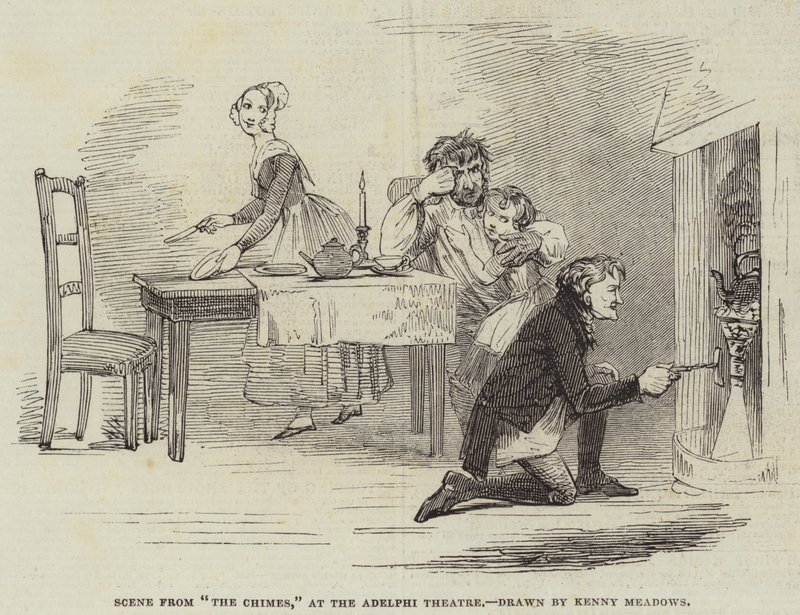 Escena de Las campanas, en el Teatro Adelphi de Joseph Kenny Meadows