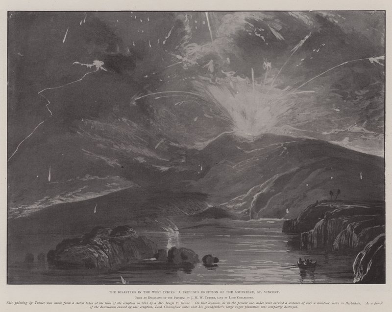 Los desastres en las Indias Occidentales, una erupción previa del Soufriere, San Vicente de Joseph Mallord William Turner
