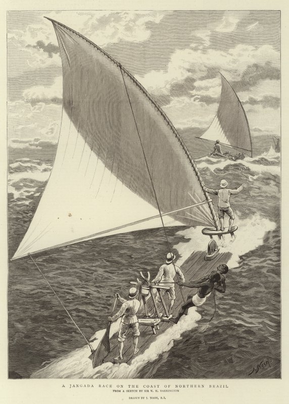Una carrera de jangadas en la costa del norte de Brasil de Joseph Nash